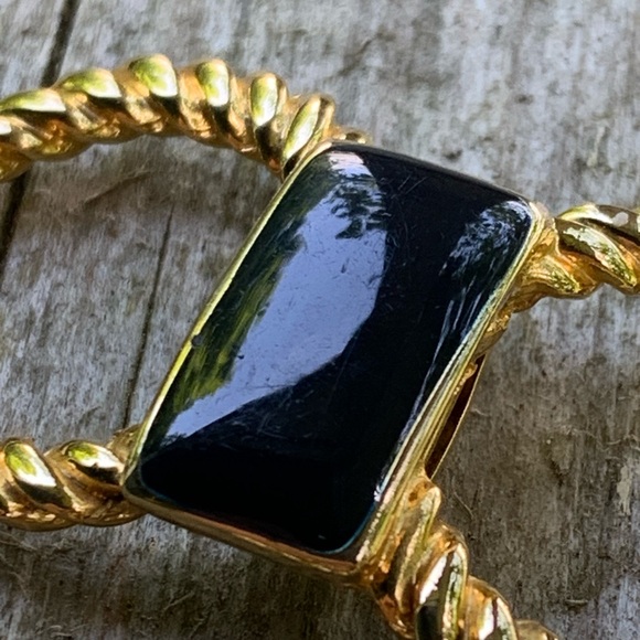 Vintage Gold Tone and Black Shoe Clips Made In France Bow shaped - Picture 4 of 8